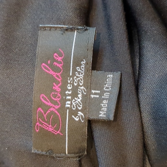 Blondie Nites Open Back Black Embellished Formal Prom Evening Gown size 11 - Picture 7 of 11